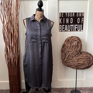 Catherine Malandrino Sleeveless Carbon Gray Hi Low Tunic W/Splits